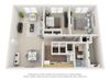2 Bedroom 1 Bath Floor Plan